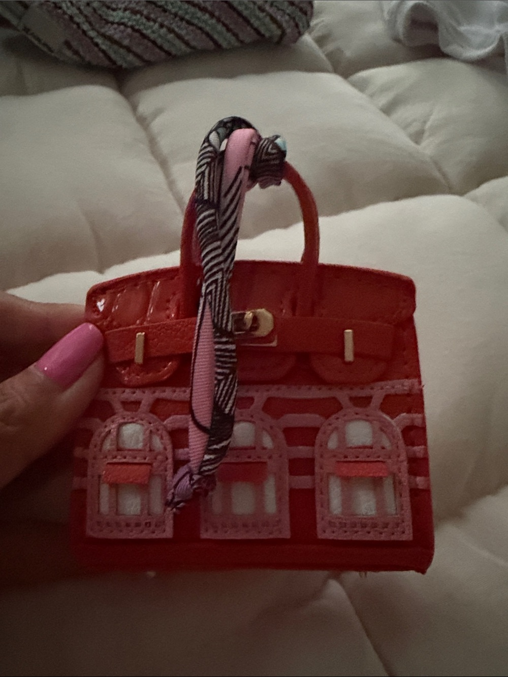 Pink and Red Women's Mini Tote Bag